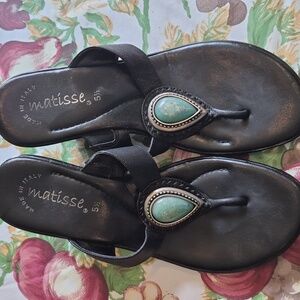 Italian Black Sandal sz 5.5